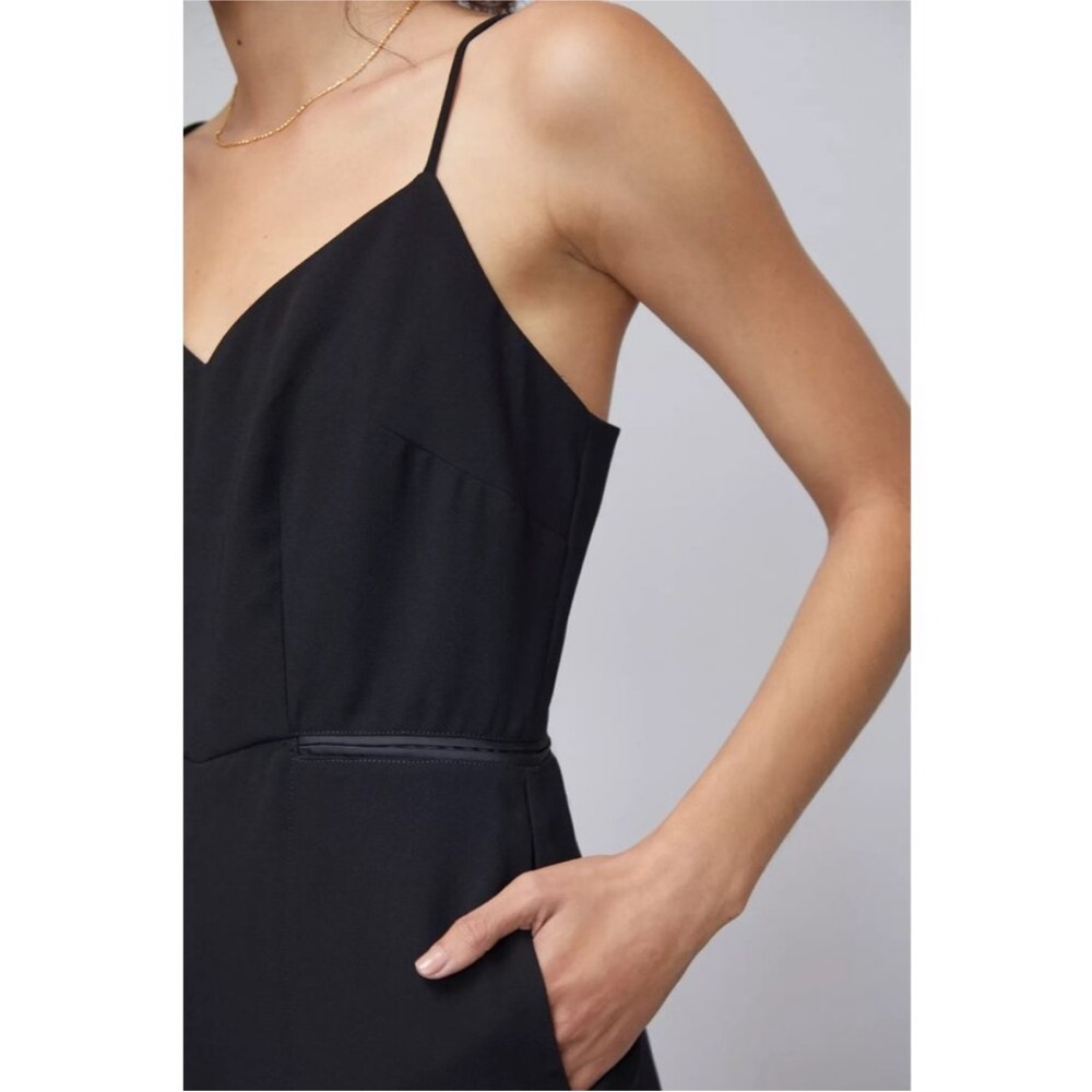 Maeve Anthropologie Black Magdalena Jumpsuit Strappy V-Neck Wide Leg Size 2 - Picture 2 of 15